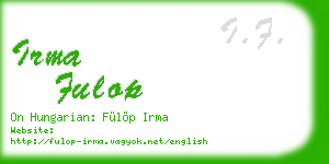 irma fulop business card