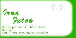 irma fulop business card